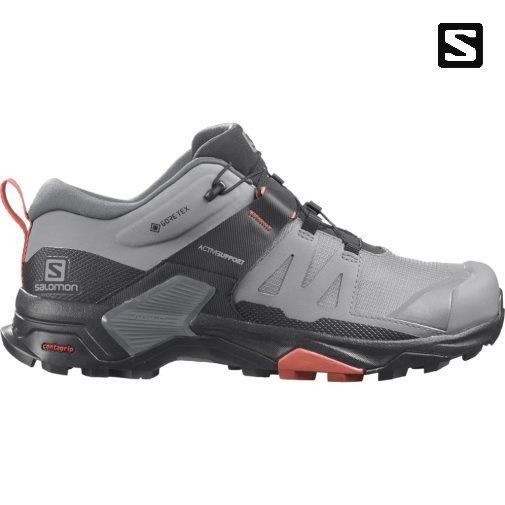 Grey / Black Salomon X Ultra 4 GTX Women's Hiking Shoes | PH 40869G